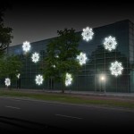 Budynek ze śnieżynkami - komponenty elektryczne i oświetlenie Polamp