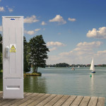 Szafa elektryczna z ostrzeżeniem. - komponenty elektryczne i oświetlenie Polamp