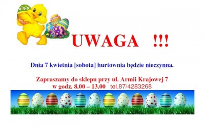 7.04.2012 Hurtownia nieczynna