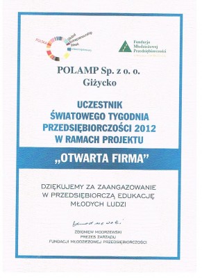 Polamp sp. z o.o. „OTWARTĄ FIRMĄ”