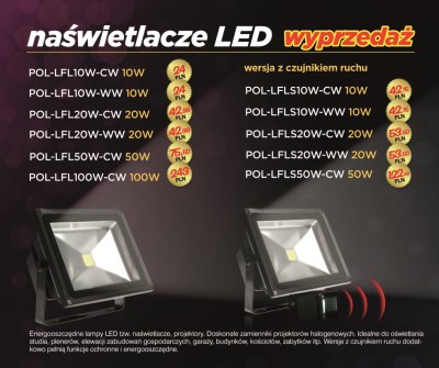 WYPRZEDAŻ !!!!! NAŚWIETLACZE LED POLAMP